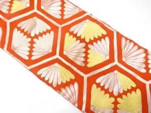 アンティーク　亀甲に菊模様織り出し名古屋帯（着用可）